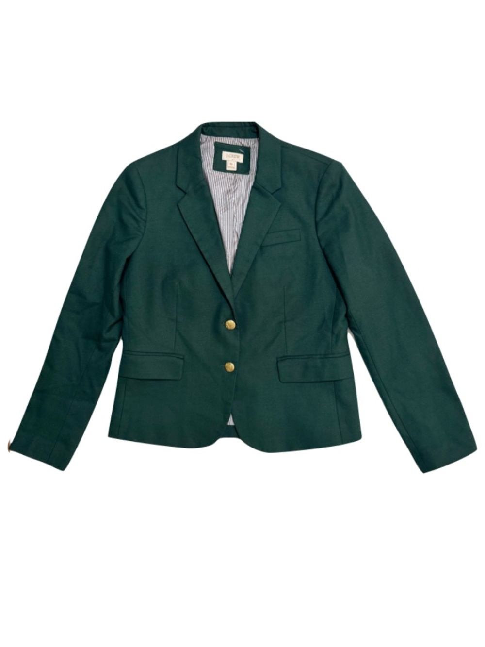 J. Crew Factory Wool Blend Hunter Green Schoolboy Blazer Size 10